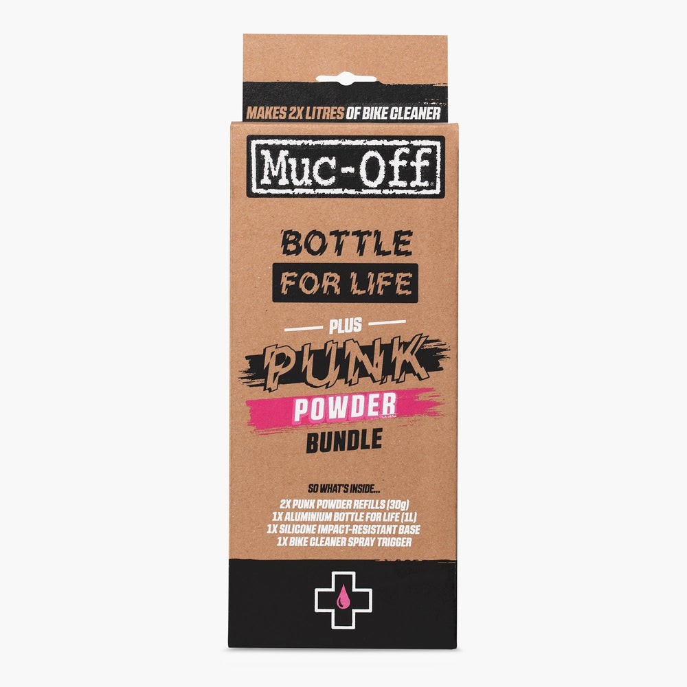 Kit Limpiador Muc-Off Punk Powder + Botella "For Life"