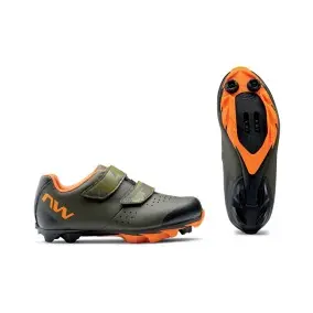 Sapatos Northwave Origem Junior Verde Floresta-Naranja