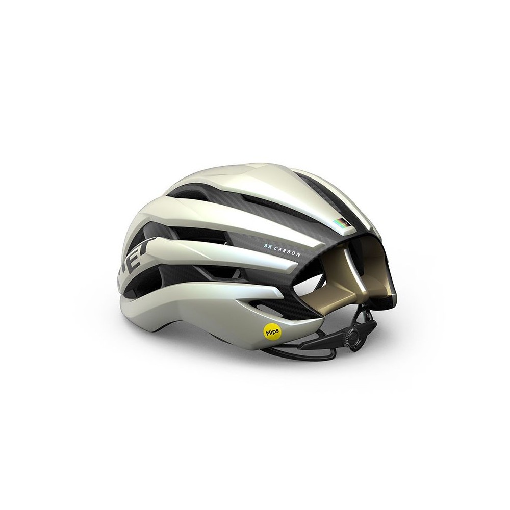 Casco Met Trenta 3K Carbon Mips Vainilla Hielo/Oro Mate