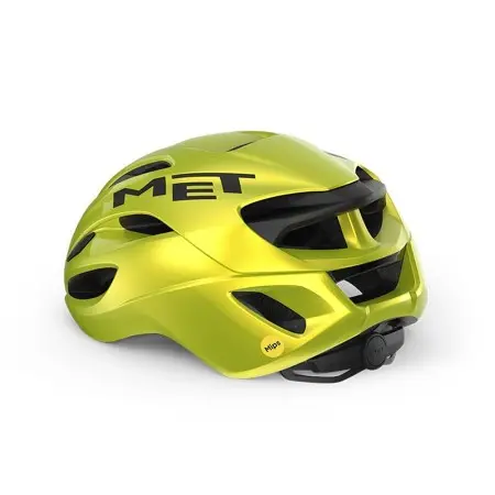 Casco Met Rivale Mips Amarillo Metal Brillo