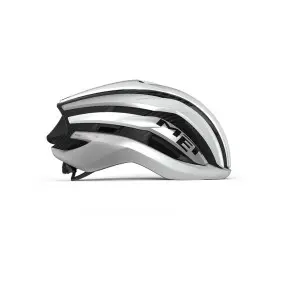 Casco Met Trenta 3K Carbon Mips Blanco/Plata Metalico