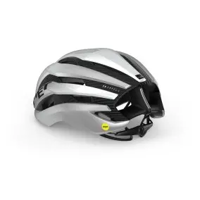 Capacete Met Trenta 3K Carbon Mips branco/prata metálico