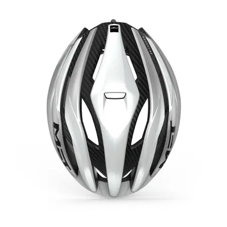 Capacete Met Trenta 3K Carbon Mips branco/prata metálico