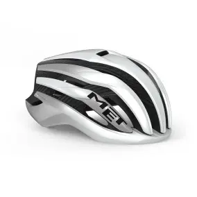 Capacete Met Trenta 3K Carbon Mips branco/prata metálico