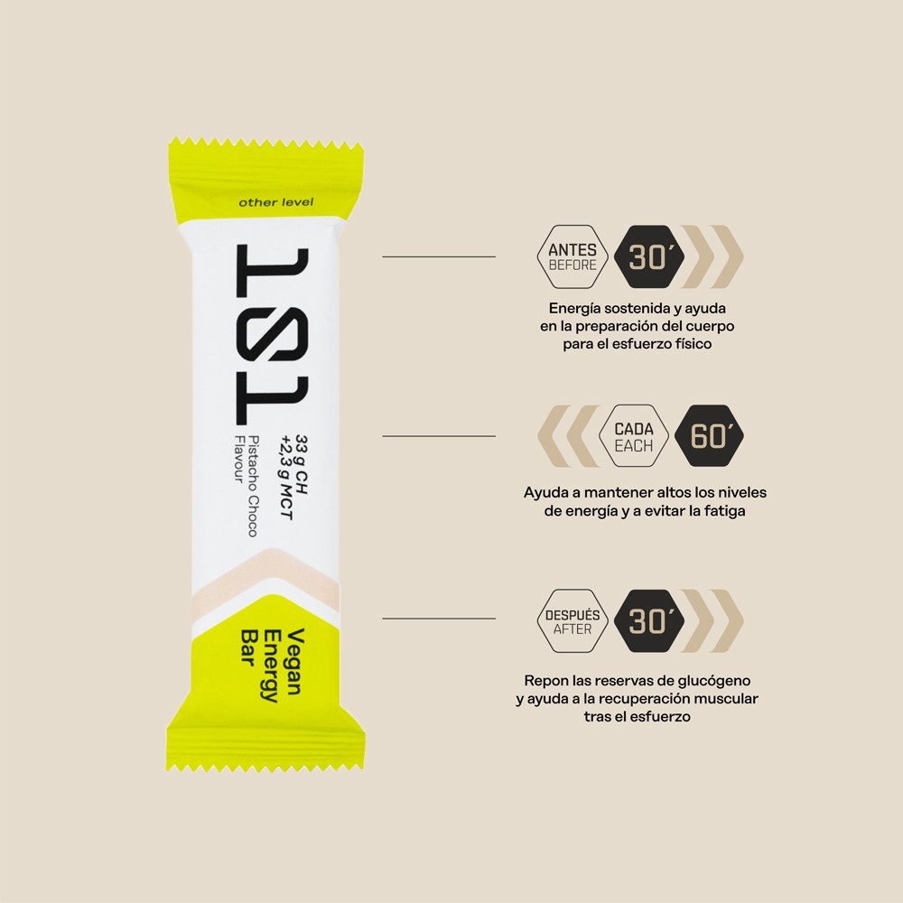 Barrita energética  VEGAN ENERGY BAR  Sabor pistacho y chocolate