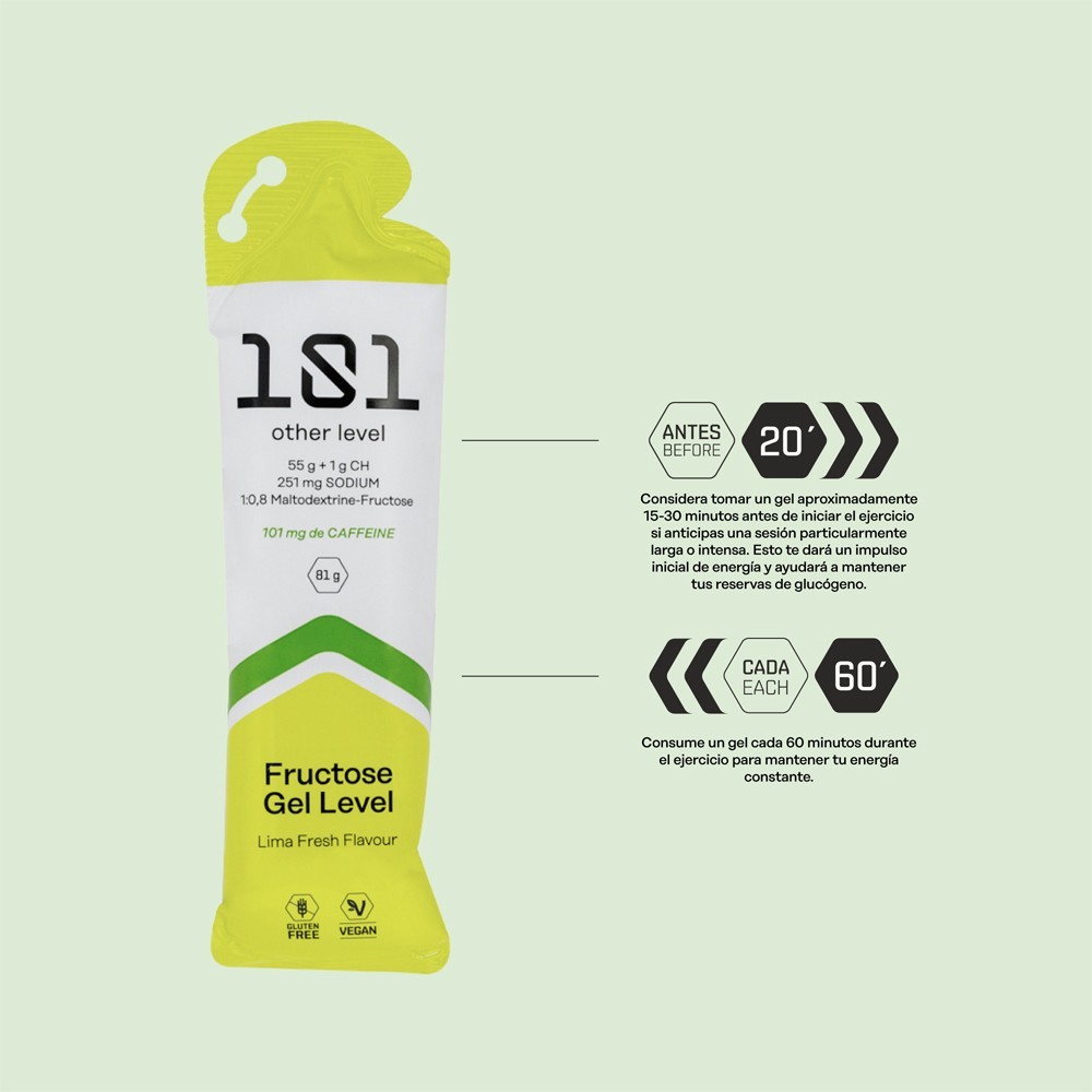 FRUCTOSE GEL LEVEL  Sabor lima 81gr