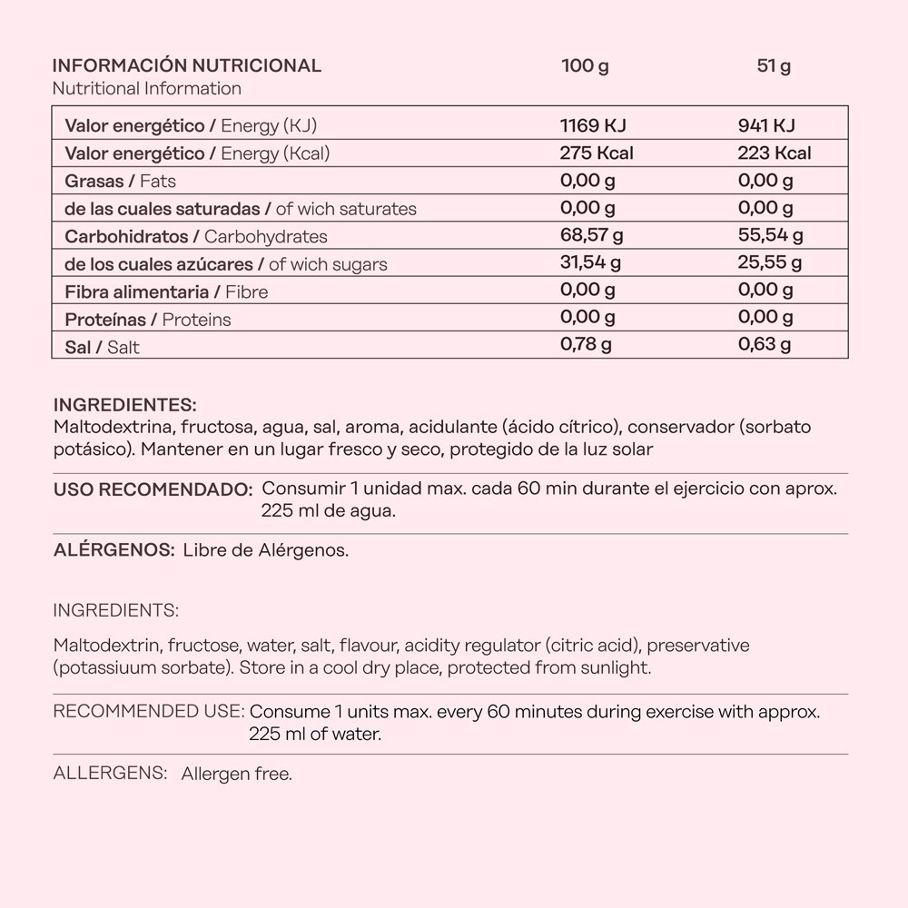 FRUCTOSE GEL LEVEL  Sabor de fresa y crema 81gr