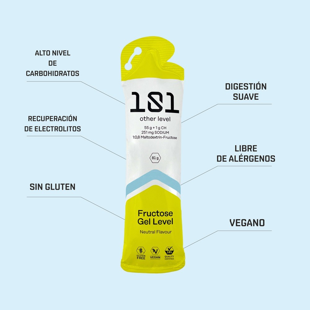 FRUCTOSE GEL LEVEL  Sabor neutro 81gr