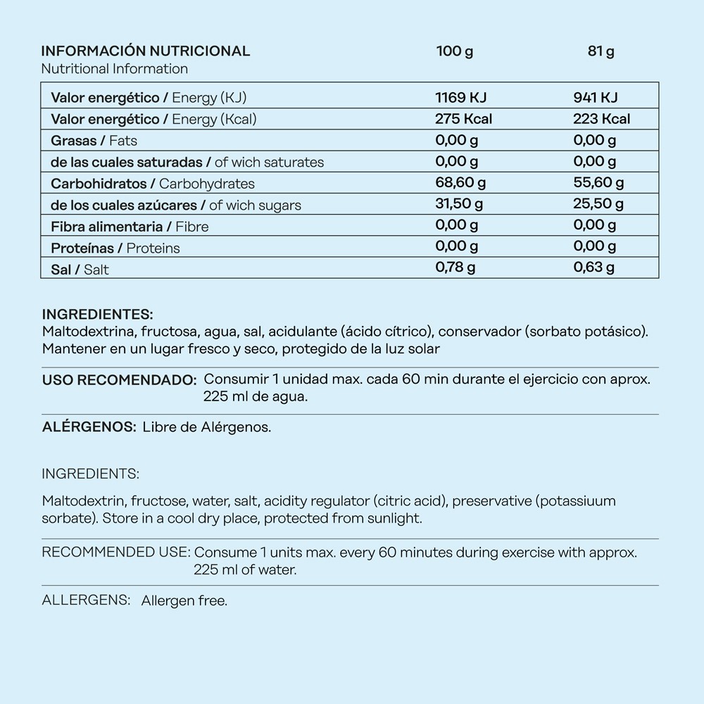 FRUCTOSE GEL LEVEL  Sabor neutro 81gr