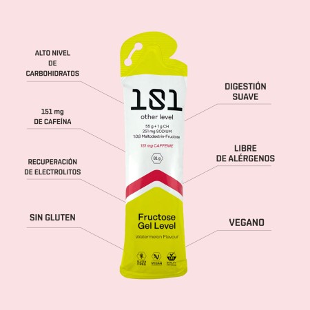 Fructose 101 Level Gel com Cafeína Melancia 81gr