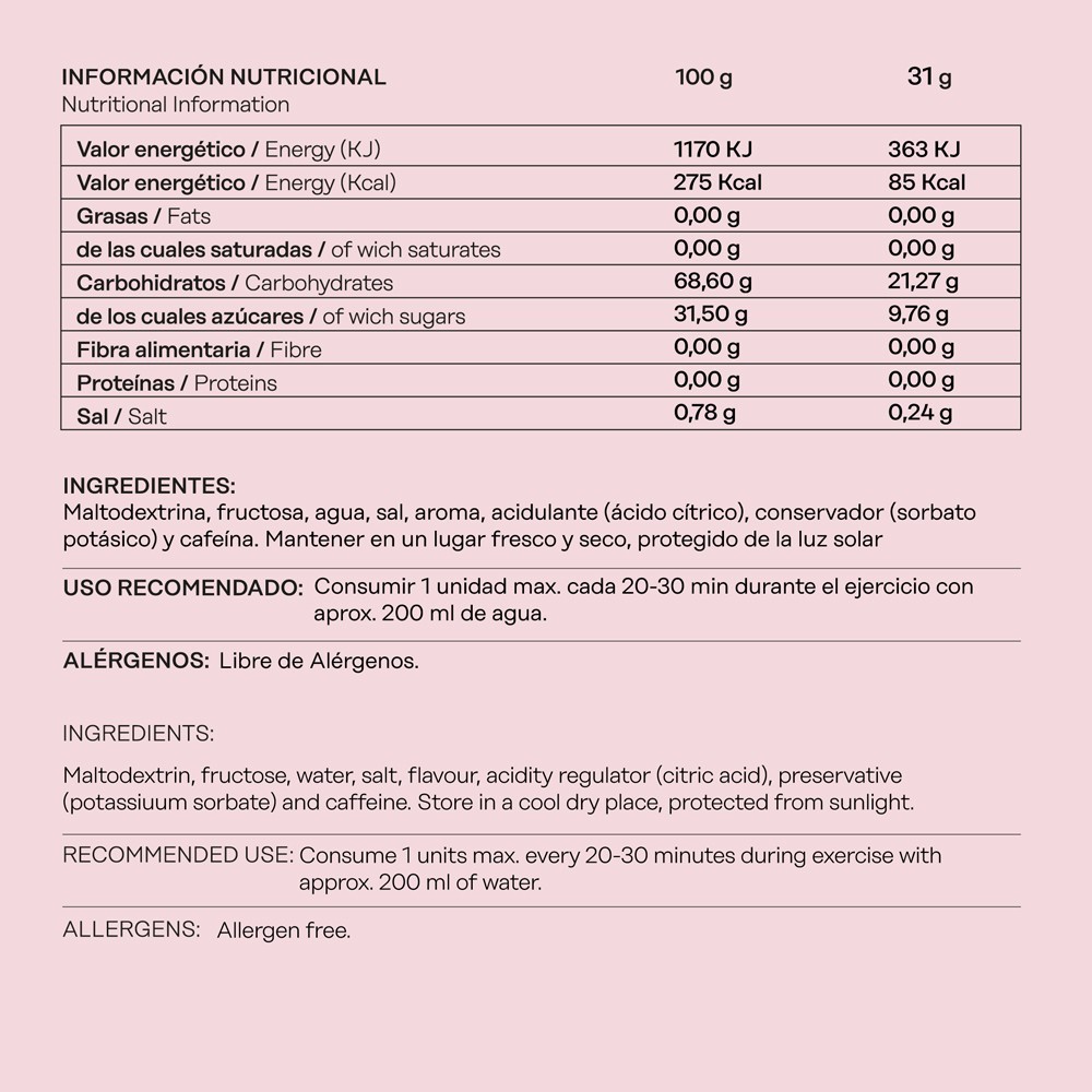FRUCTOSE GEL LEVEL  Sabor sandia 31gr