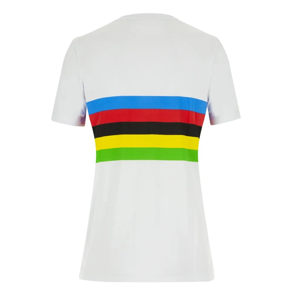 Camiseta Corta Santini Official UCI Rainbow Print Mujer