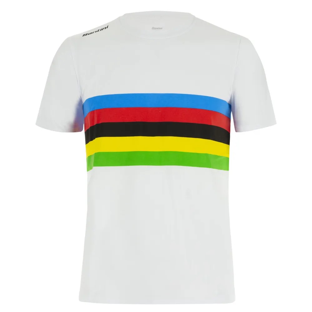 Camiseta Corta Santini Official UCI Rainbow Print Hombre