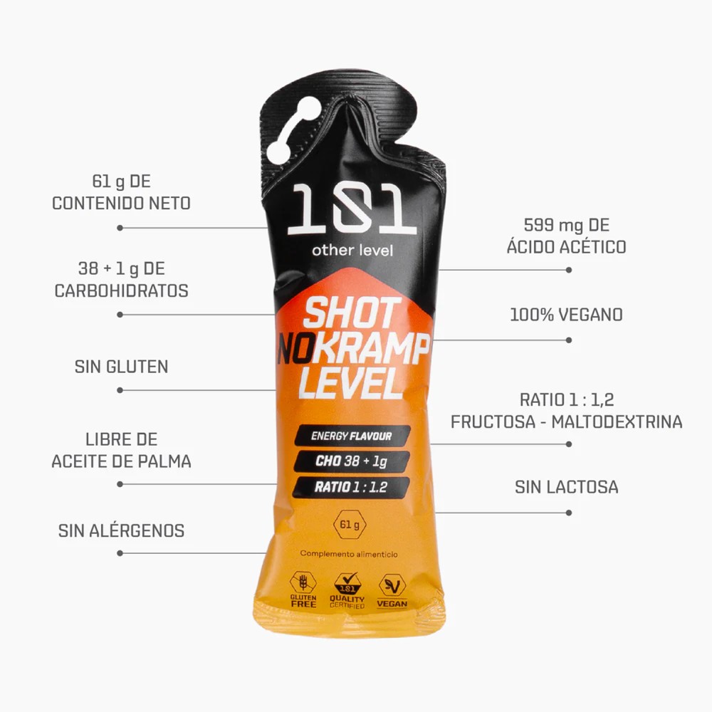 Gel Energético 101 Shot No Kramp Level Bebida Energética 61g