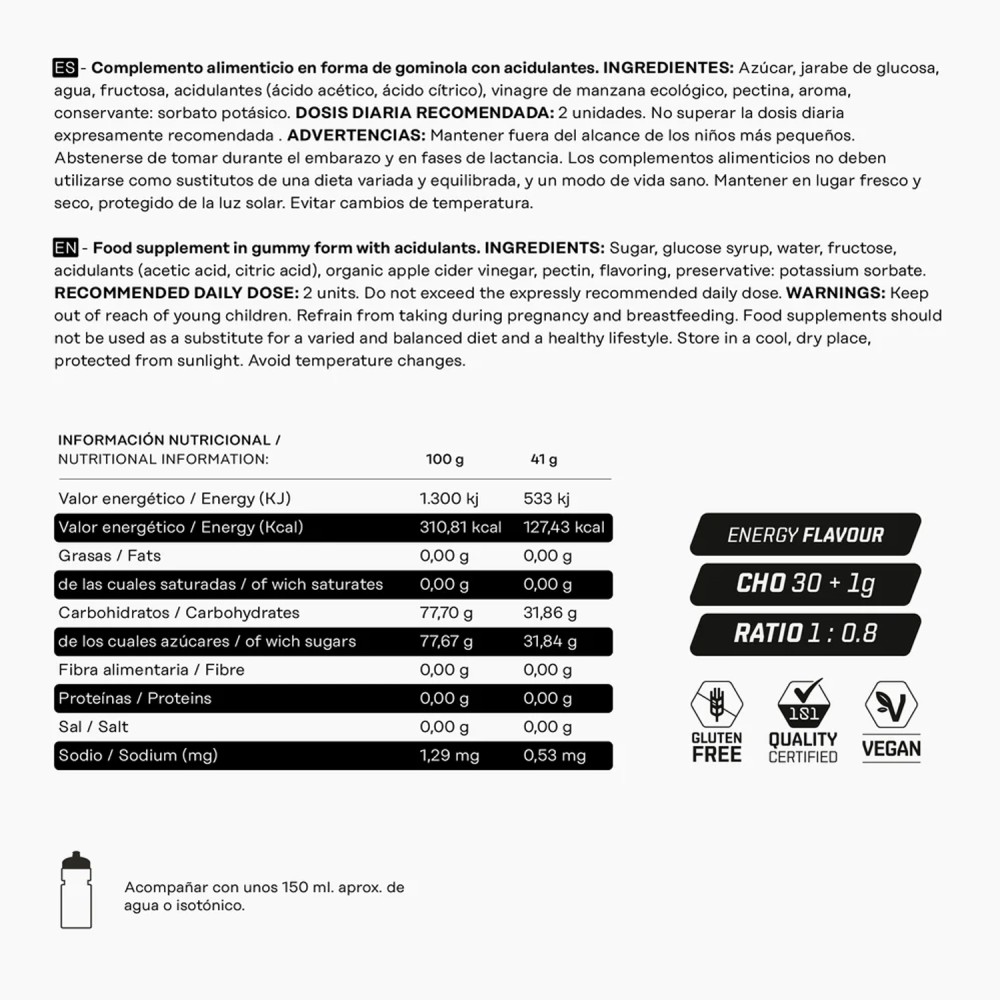 Barrita Gominola 101 No Kramp Level Bebida Energética 41g