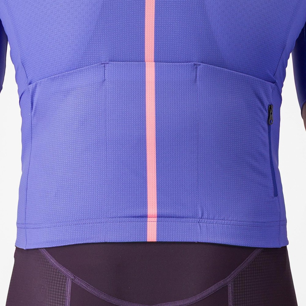 Maillot Corto Castelli Drittone Logo Ultravioleta/Rosa Giro