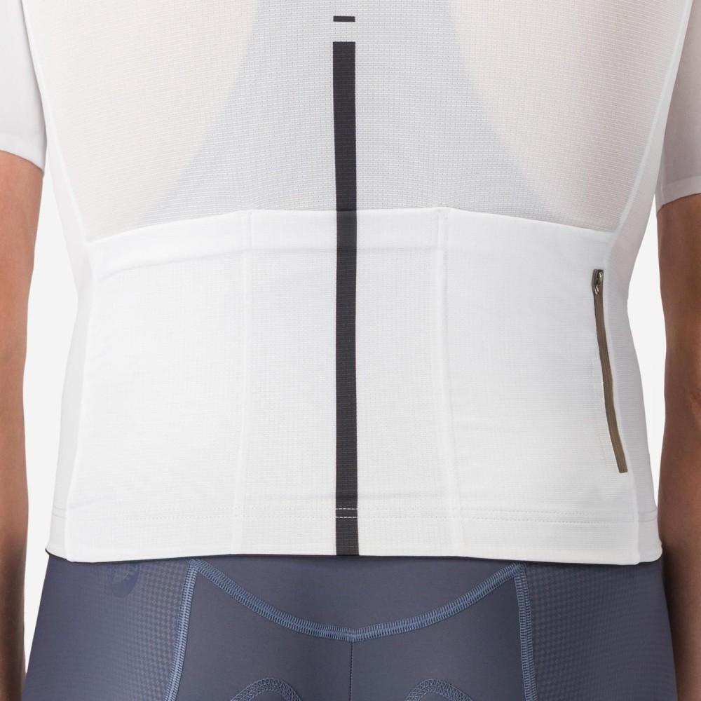 Maillot Corto Castelli Drittone Logo Hombre Blanco/Negro