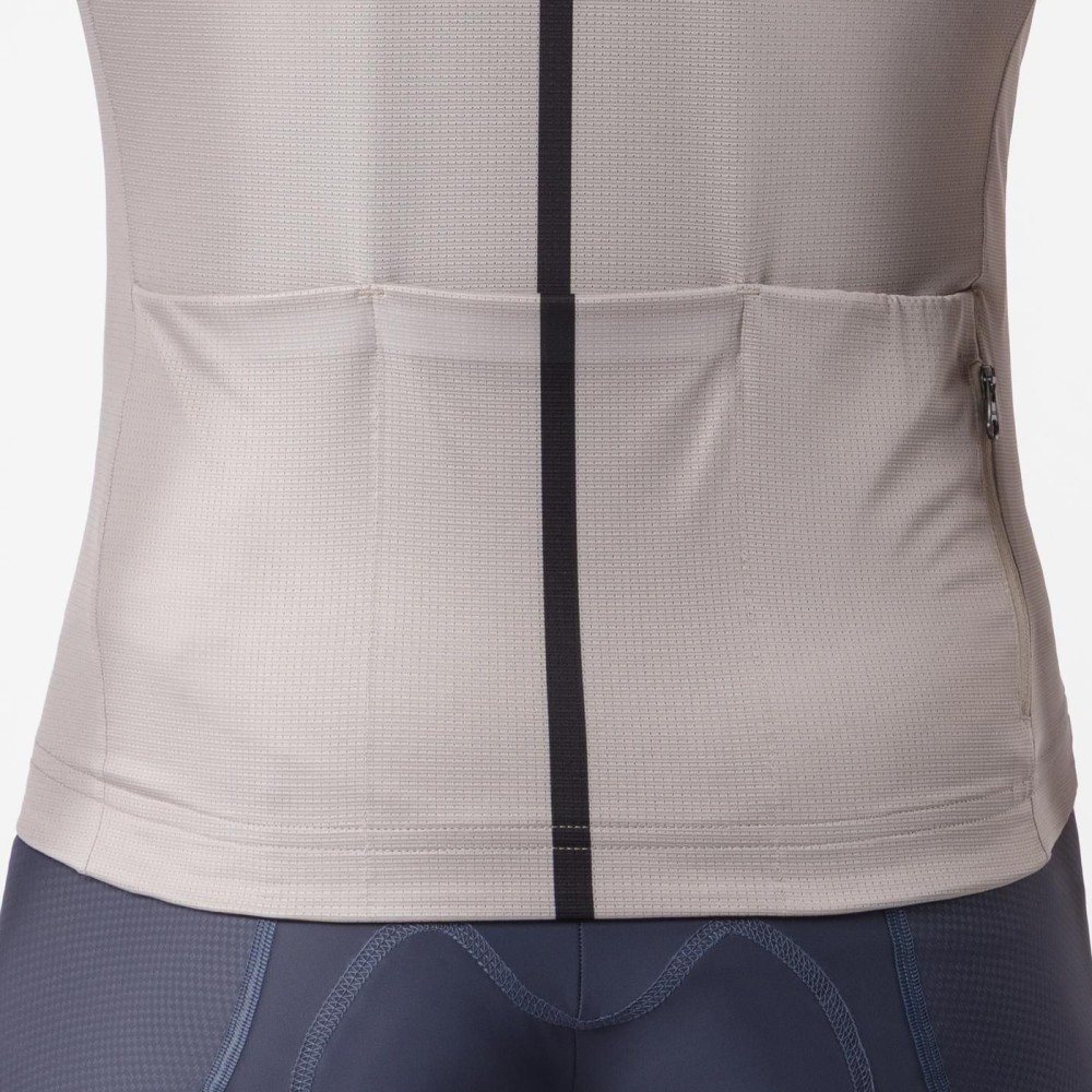 Maillot Corto Castelli Drittone Logo Hombre Clay/Azul Belgian