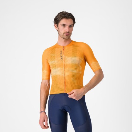 Maillot Corto Castelli Climber's A/C Hombre Naranja/Gris