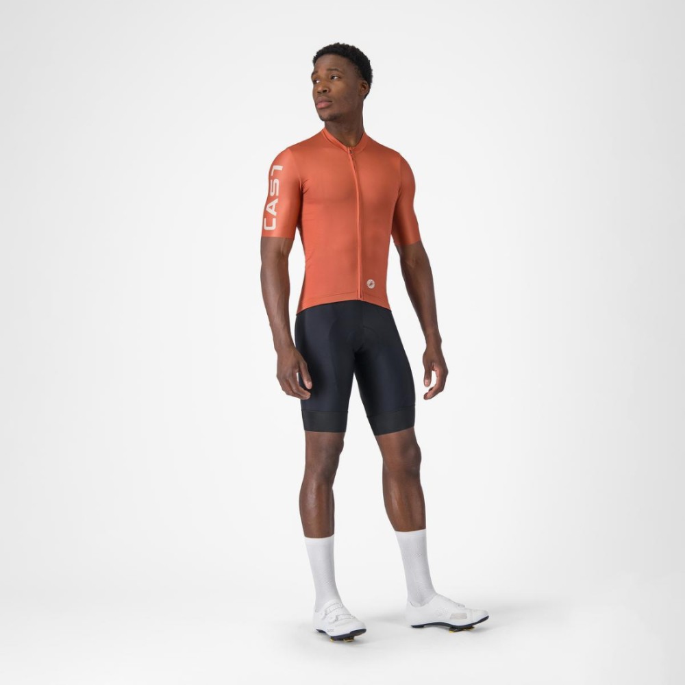Maillot Corto Castelli Entrata Apex Hombre Rj Paprika/Plt Moon
