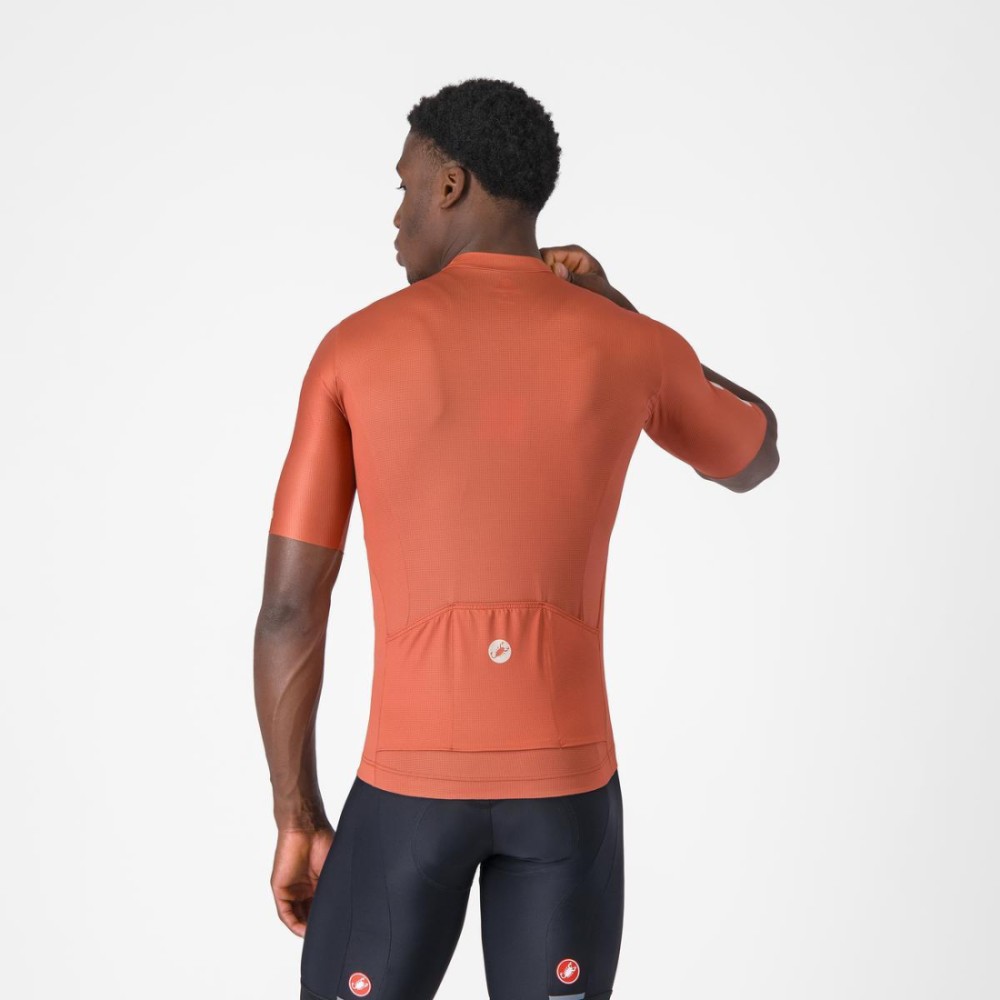 Maillot Corto Castelli Entrata Apex Hombre Rj Paprika/Plt Moon