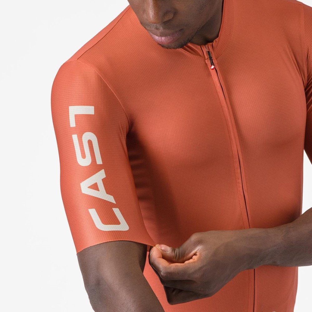 Maillot Corto Castelli Entrata Apex Hombre Rj Paprika/Plt Moon