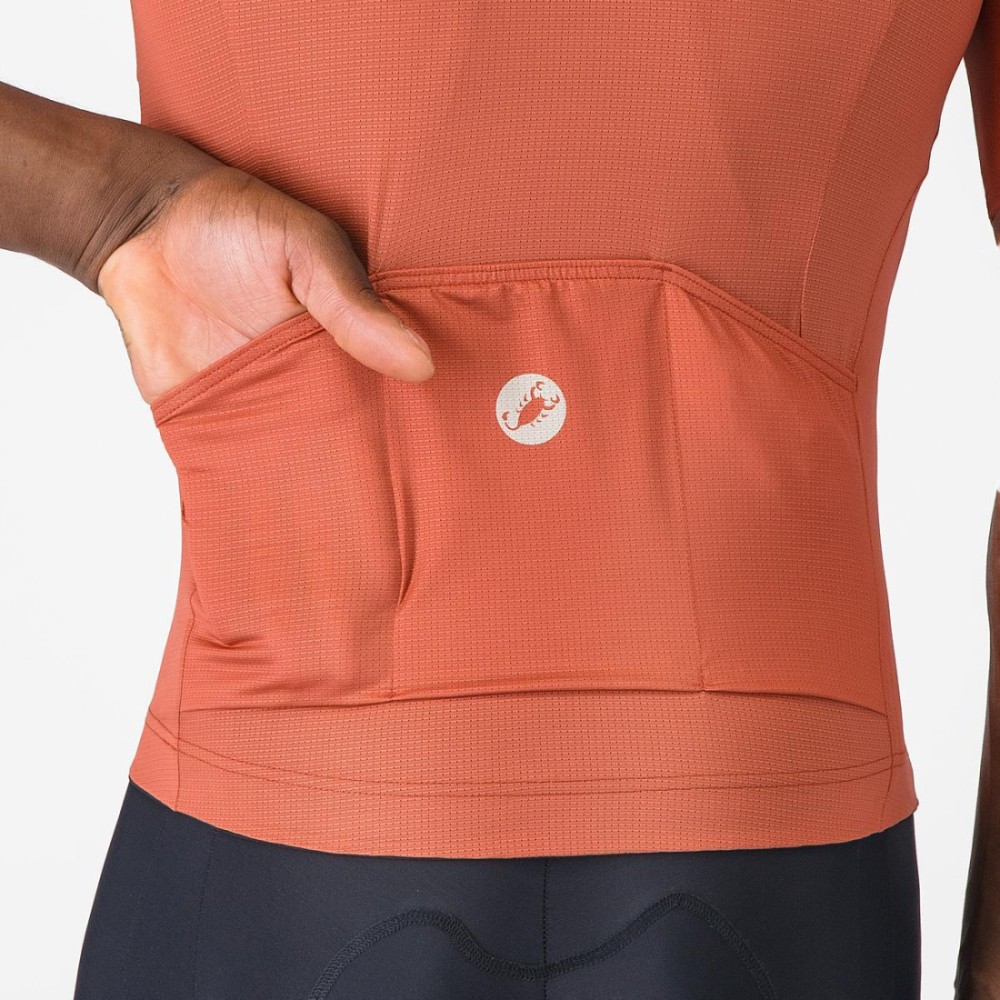 Maillot Corto Castelli Entrata Apex Hombre Rj Paprika/Plt Moon