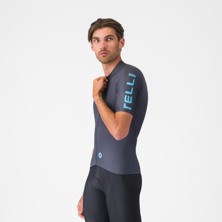 Maillot Corto Castelli Entrata Apex Hombre Az Twilight/Neón Cobalto