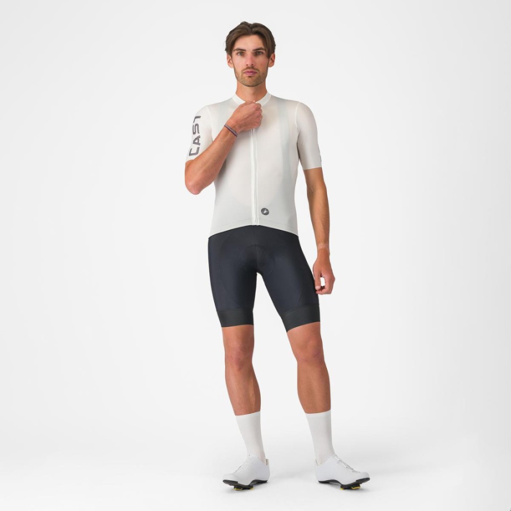 Maillot Corto Castelli Entrata Apex Hombre Blanco Marfil/Grey Smoky