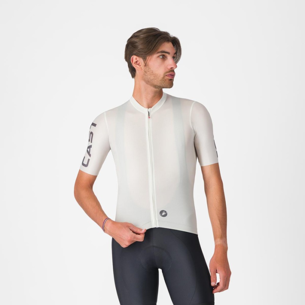Maillot Corto Castelli Entrata Apex Hombre Blanco Marfil/Grey Smoky
