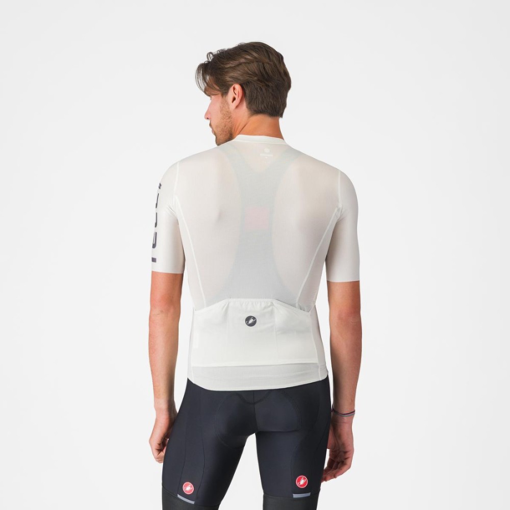 Maillot Corto Castelli Entrata Apex Hombre Blanco Marfil/Grey Smoky