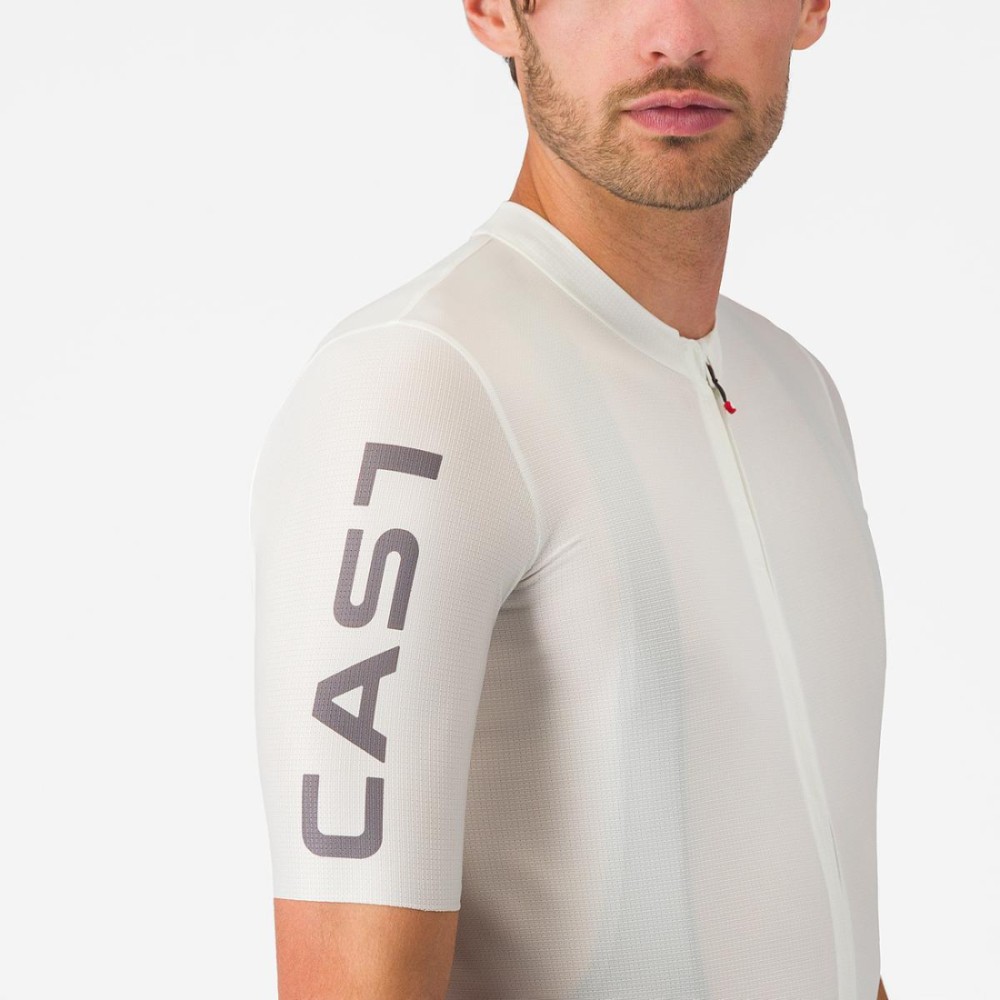 Maillot Corto Castelli Entrata Apex Hombre Blanco Marfil/Grey Smoky