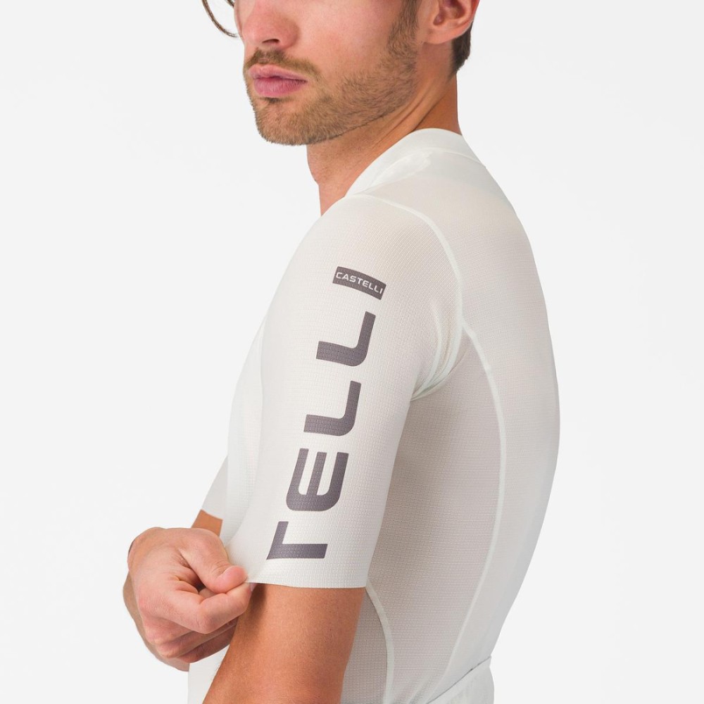 Maillot Corto Castelli Entrata Apex Hombre Blanco Marfil/Grey Smoky