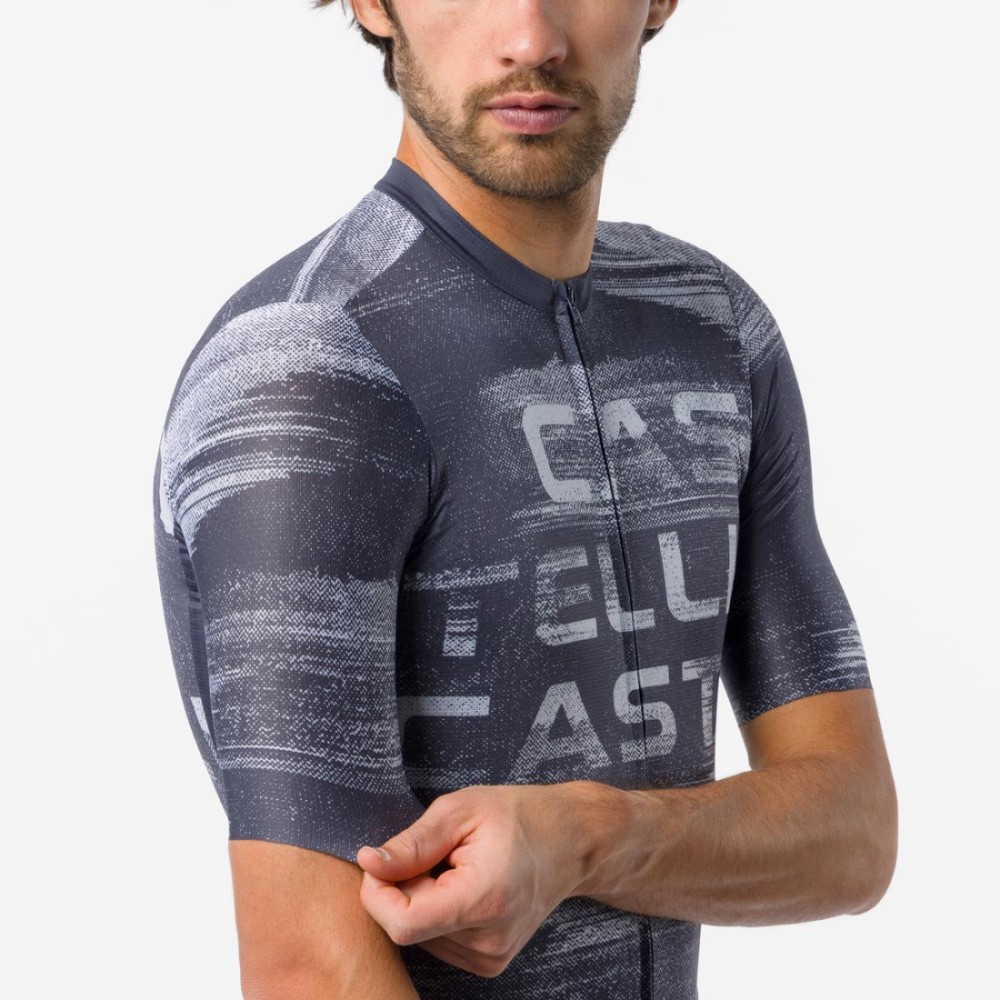 Maillot Corto Castelli Stratus Logo Hombre Azul