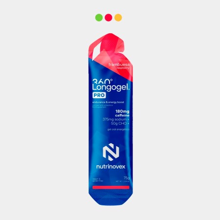 Gel Nutrinovex Longogel 360 Pro Cafeina 180mg sabor Frambuesa 75g