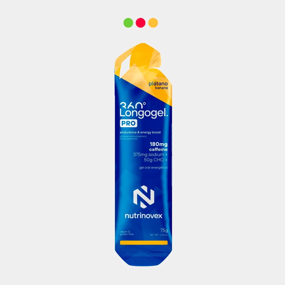 Gel Nutrinovex Longogel 360 Pro Cafeina 180mg sabor Plátano 75g
