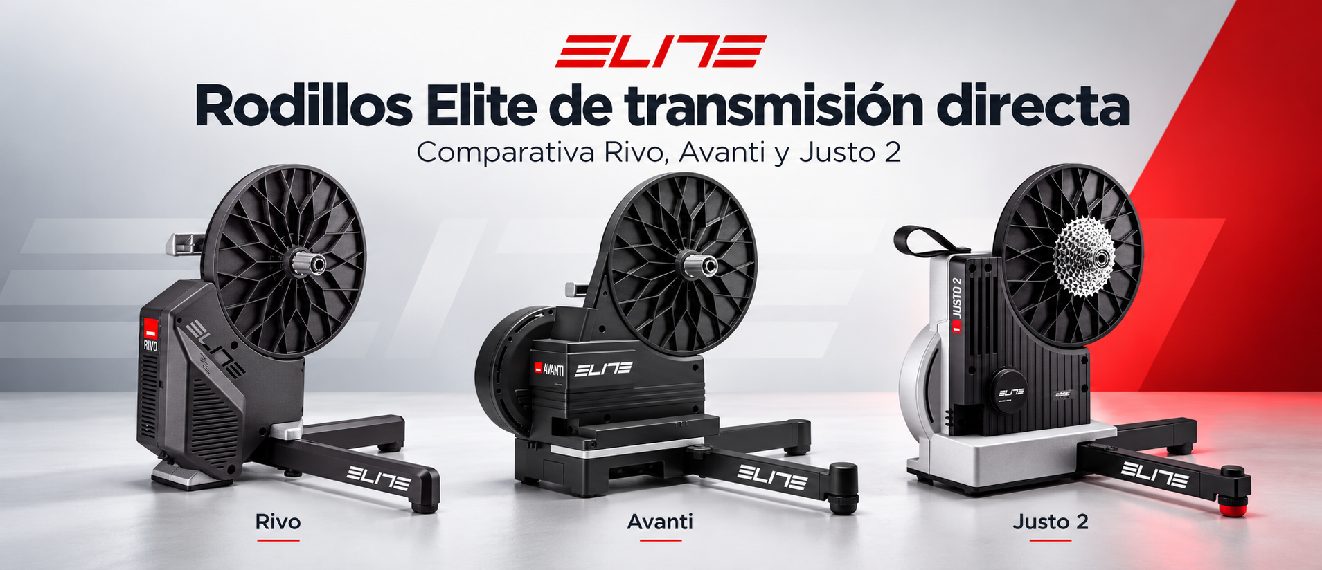 Comparativa rodillos de transmisión directa Elite: Rivo, Avanti y Justo 2